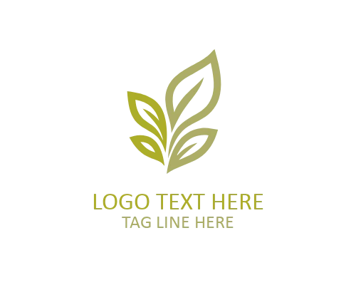 Negative Space Leaf Logo