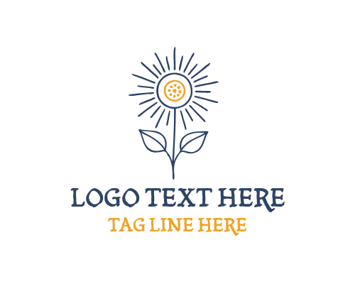 Negative Space Sunflower Logo