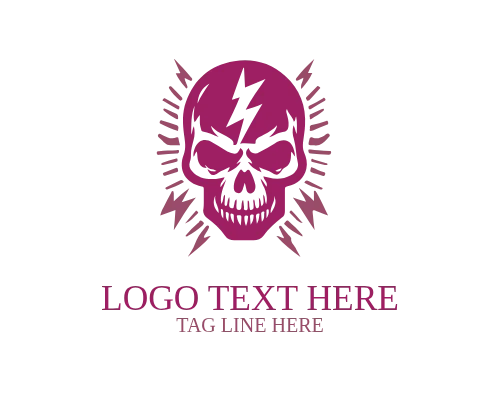 Neon Electric Skull Logo