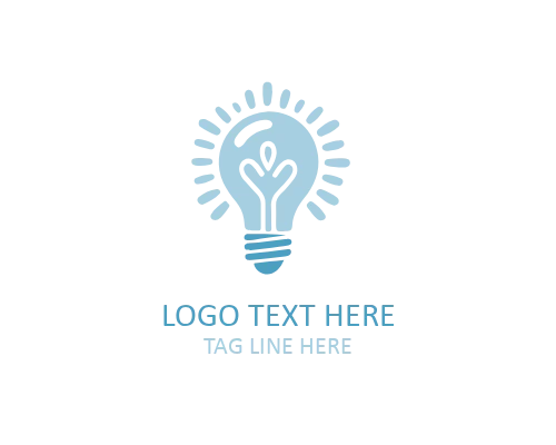 Neon Style Idea Bulb Logo