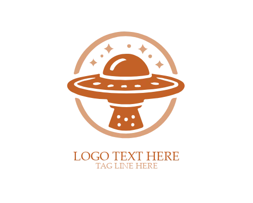  Neon UFO Alien Logo
