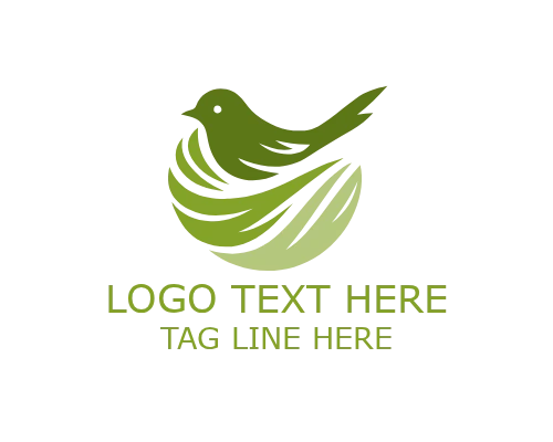 Nest Circle Nesting Bird Logo for Wildlife Branding