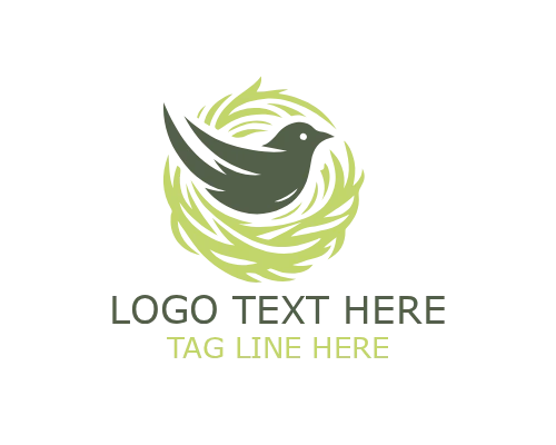 Nesting Bird Care Logo for Childcare and Nature Branding