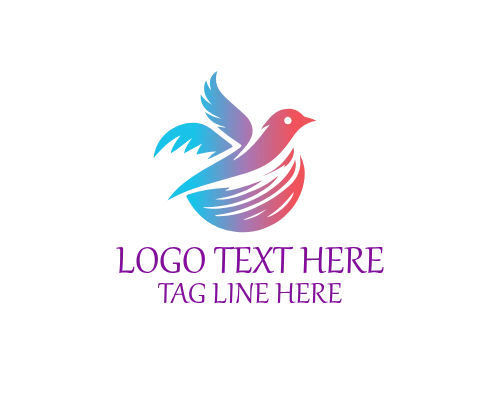 Nesting Bird Circle Logo for Eco and Wildlife Branding