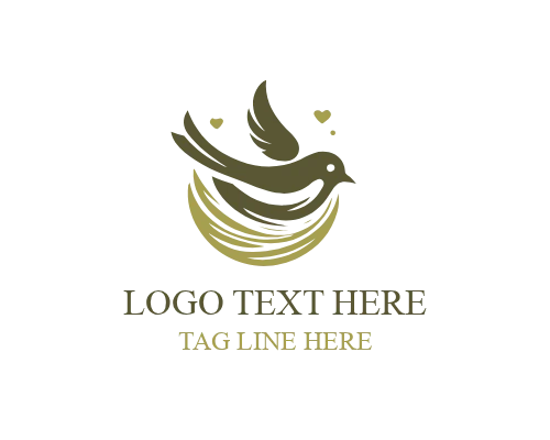 Nesting Bird Family Circle Logo for Care Branding