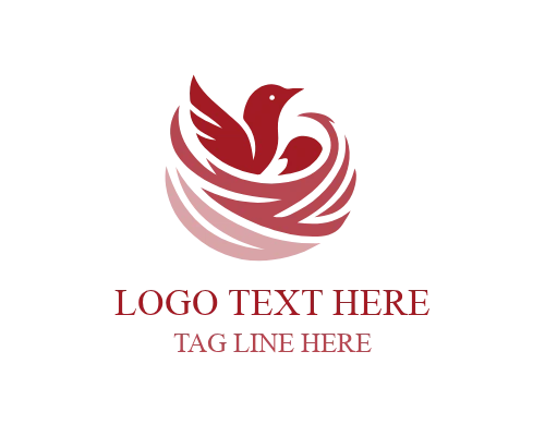 Nesting Bird Family Logo for Care and Protection Branding