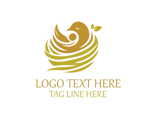 Nesting Bird Harmony Logo for Nature and Wellness Branding