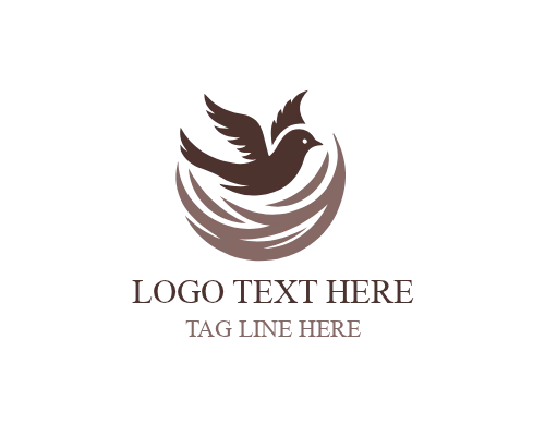 Nesting Bird Home Logo for Care and Nature Branding