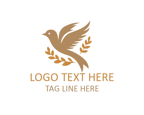 Nesting Bird Leaf Nest Logo for Eco and Organic Branding