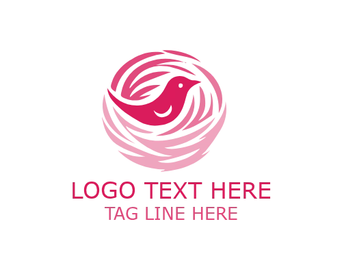 Nesting Bird Love Nest Logo for Family and Care Branding