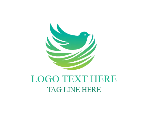 Nesting Bird Nest Emblem Logo for Wildlife Branding