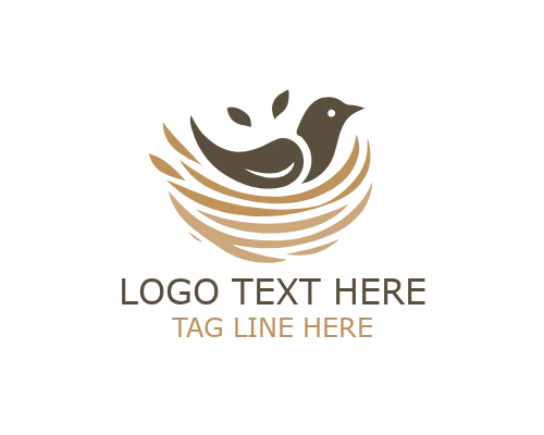 Nesting Bird Shelter Logo for Care and Protection Branding