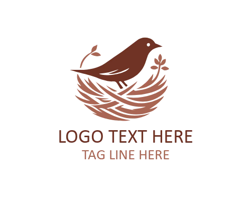 Nesting Bird Shield Logo for Protection and Care Branding