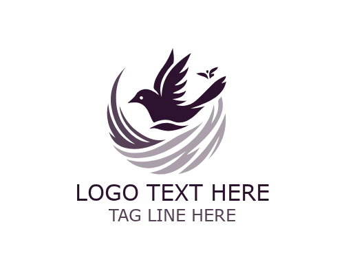 Nesting Bird Tree Logo for Wildlife and Nature Branding
