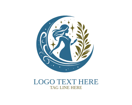 Night Bloom Moon Woman Logo