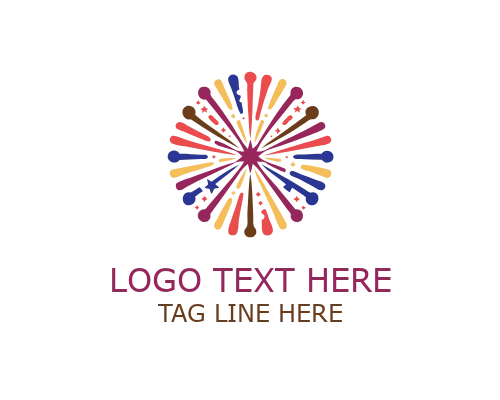 Night Burst Fireworks Logo for Evening Events and Celebration Branding