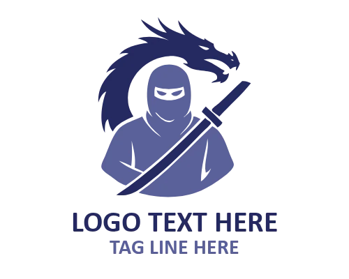 Night Dragon Ninja Mascot Logo