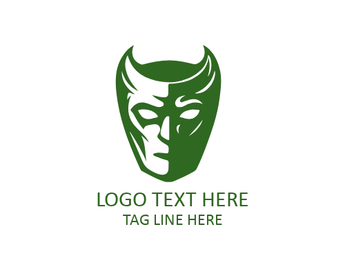 Night Festival Mask Flat Logo for Entertainment and Cultural Brands