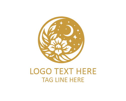 Night Floral Moon Logo for Dreamy and Mystical Brands