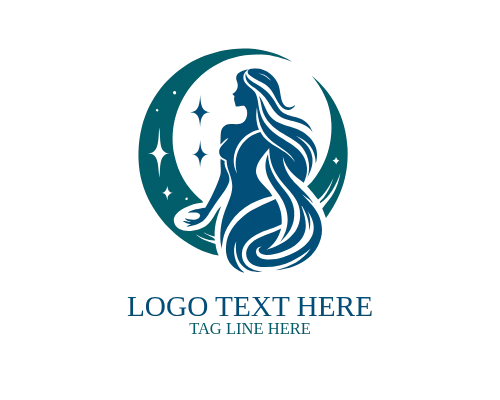 Night Flow Moon Woman Logo