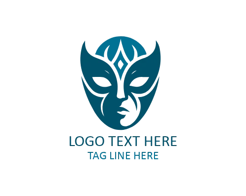 Night Mask Flat Logo for Entertainment and Festival Brands