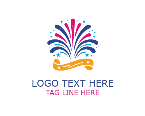 Night Sky Fireworks Logo for Festivals and Outdoor Events
