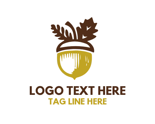 Oak Seed Acorn Logo Vector
