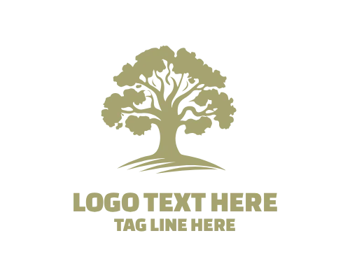 Oak Tree Circle Emblem Logo