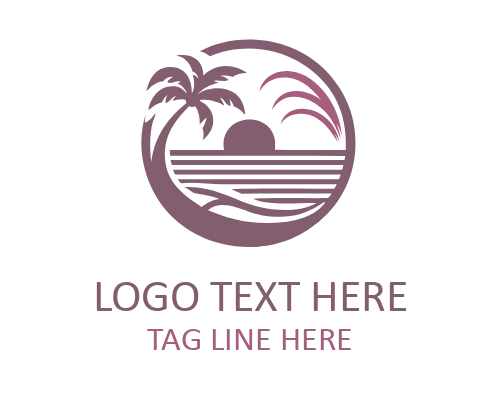 Ocean Beach Badge Emblem Logo for Coastal Identity