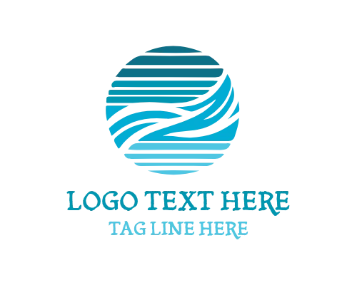 Ocean Breeze Wave Symbol Logo