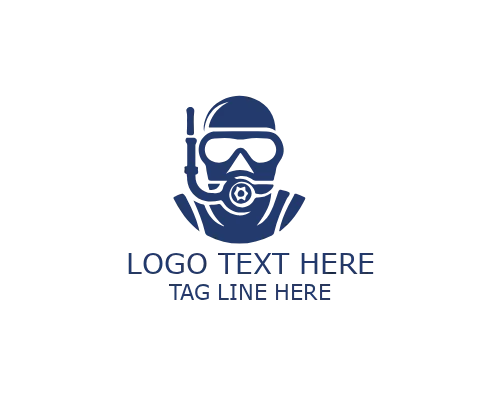 Ocean Diver Logo for Marine Adventure and Diving Branding