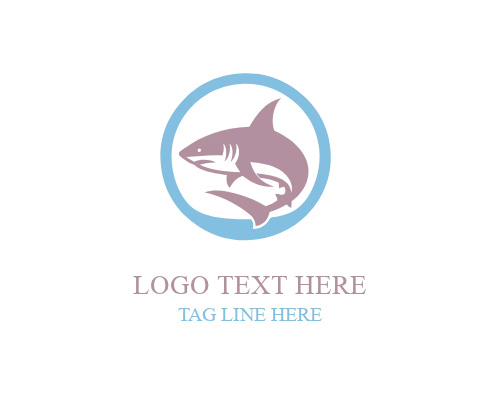 Ocean Hunter Shark Emblem Logo