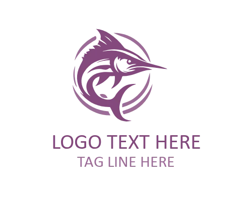 Ocean Marlin Fish Logo for Marine Branding