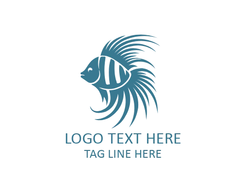 Ocean Tropical Fish Flat Logo for Marine Brands