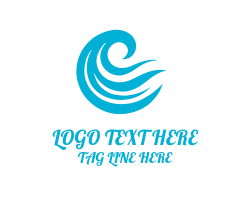 Ocean Wave Crest Mark Logo