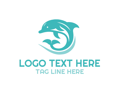 Ocean Wave Dolphin Logo