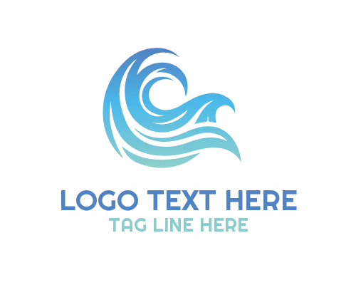 Ocean Wave Line Symbol Logo