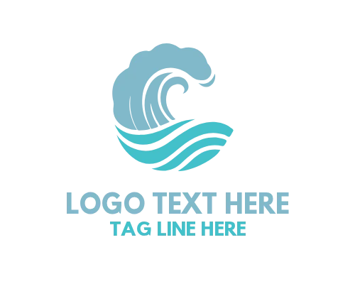 Ocean Wave Modern Icon Logo