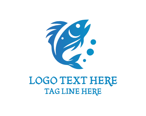 Ocean Wave Motion Fish Logo
