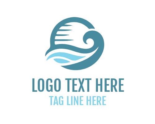 Ocean Wave Swoosh Logo