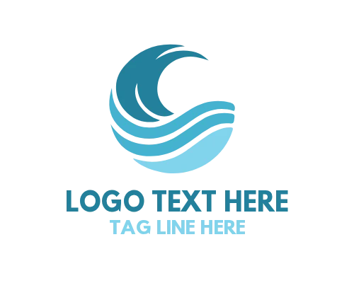 Ocean Wave Symbol Mark Logo