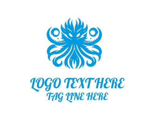 Octopus Tentacle Emblem Logo