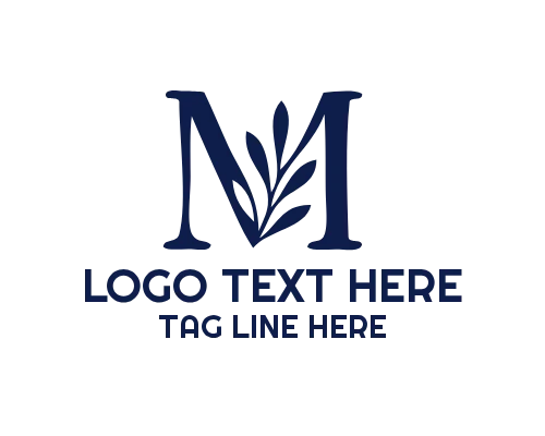 oft Modern Floral Letter M Logo