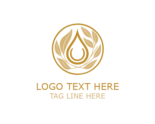 Oil Drop Emblem Logo