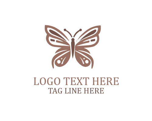 One Line Butterfly Logo