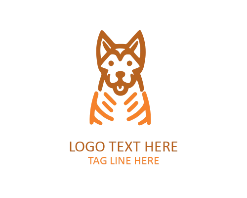 One Line Linear Dog Logo