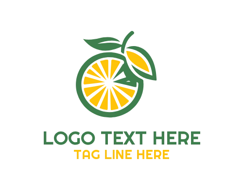 Orange Fruit Logo for Natural Food Branding