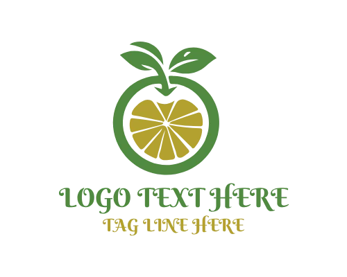 Orange Fruit Logo for Tropical Juice Branding