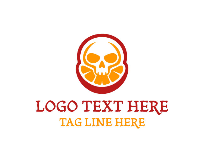 Orange Phantom Skull Logo