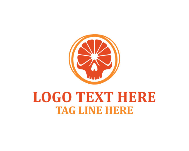 Orange Skull Face Logo